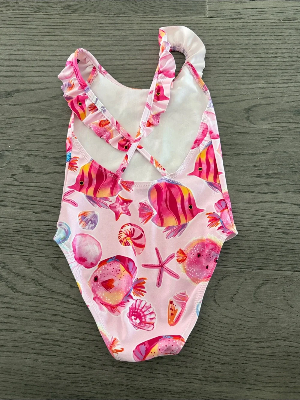 Mayoral Pink Ruffle Ocean Creatures One-Piece Swimsuit